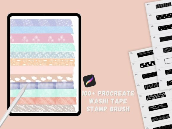 Download Procreate Washi Tape Stamp Brushes - Stamp Collection