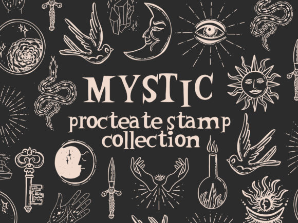 Download Mystic Symbols Sun Moon Stamps Procreate - Stamp Collection