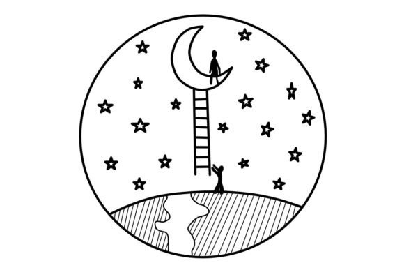Download Ladder and Moon Procreate Brush Stamp - Stamp Collection