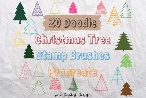 Download Procreate Christmas Tree Stamp Brushes - Stamp Collection