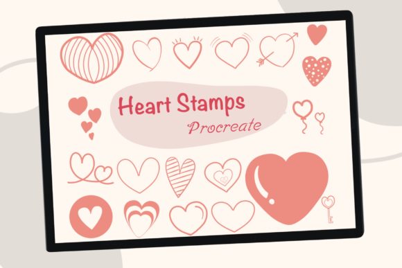 Download 20 Heart Procreate Brush Stamps - Stamp Collection
