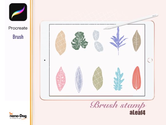 Download Procreate 10 Leaf Brush Stamp. - Stamp Collection