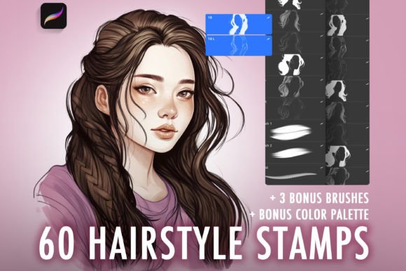 Download Procreate Hair Brushes and Stamps - Stamp Collection