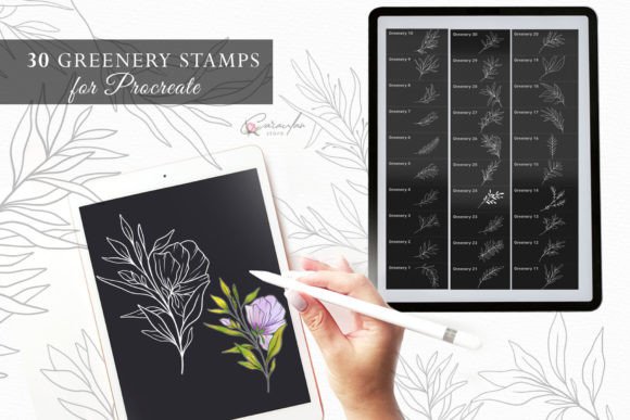 Download Greenery Procreate Stamps Brushset - Stamp Collection