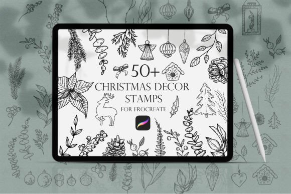 Download PROCREATE Stamps Christmas Decor - Stamp Collection