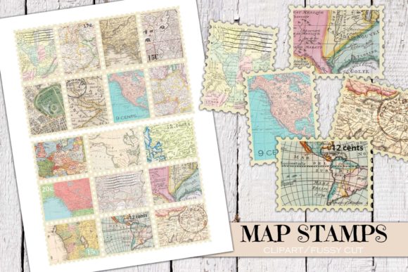 Download Vintage Maps Stamps - Stamp Collection