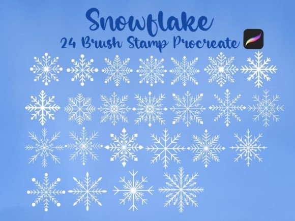 Download Snowflake Brush Stamp Xmas Procreate - Stamp Collection