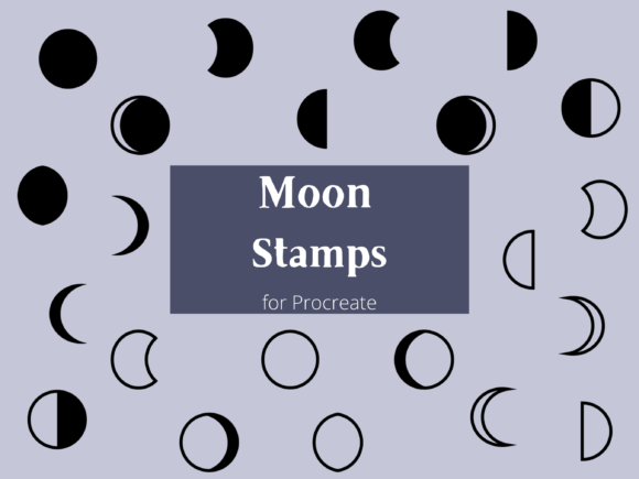 Download Moon Phase Procreate Stamp Brushes - Stamp Collection