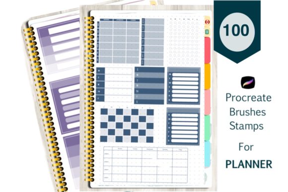 Download Planner Stamp Procreate Brushes - Stamp Collection