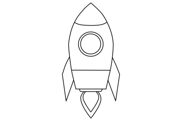 Download Rocket LineArt Procreate Brush Stamp - Stamp Collection