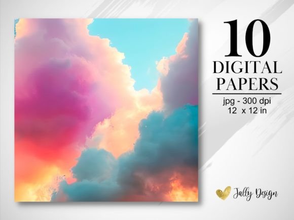 Download Soft Clouds Textures. Digital Paper Pack - Digital paper Collection