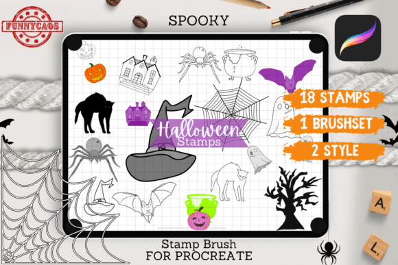 Download Halloween Procreate Brush Stamp - Stamp Collection