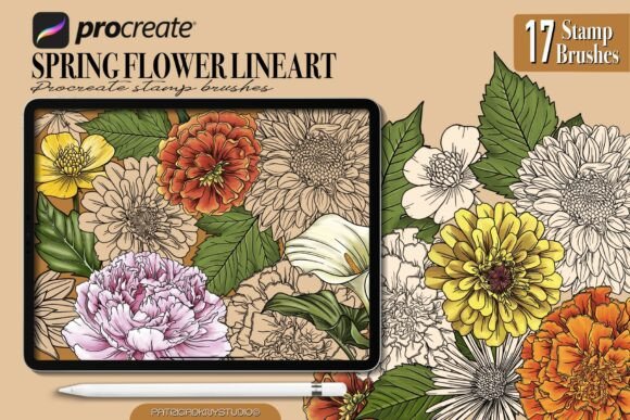 Download Procreate Spring Flower Stamp Brushes - Stamp Collection