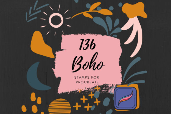 Download 136 Boho Stamps for Procreate - Stamp Collection