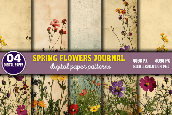 Download Spring Flowers Digital Paper Pattern 17 - Digital paper Collection