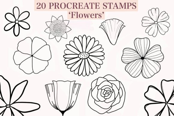 Download Flowers Procreate Stamp Brushes - Stamp Collection