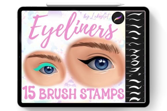 Download Eyeliner Brush Stamp Procreate - Stamp Collection