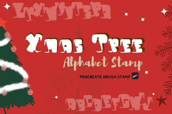 Download Procreate Brush Stamp Xmas Tree Alphabet - Stamp Collection