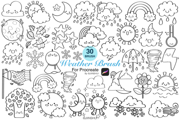 Download Weather Brush Stamp for Procreate - Stamp Collection