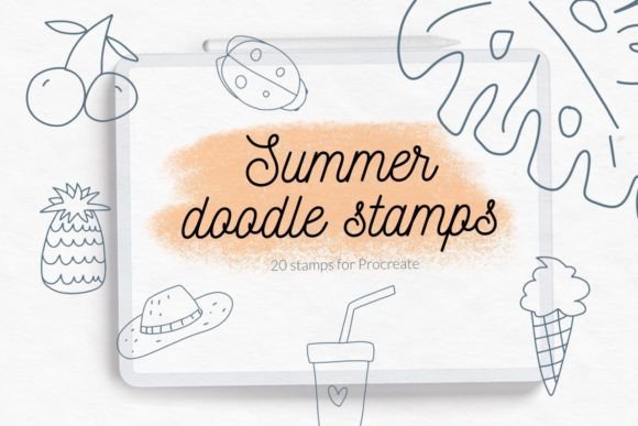 Download Summer Doodle Procreate Stamps BuJo Plan - Stamp Collection